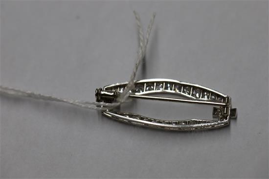 An 1930s Art Deco French Boucheron platinum and diamond set openwork brooch,